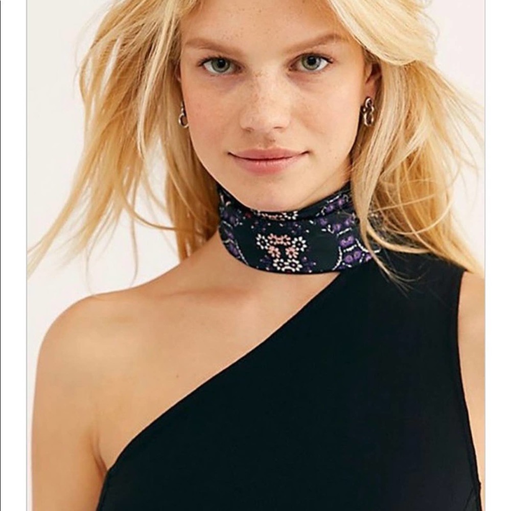 Free People Boho Black One Shoulder  with sash Top Small Cowgirl country